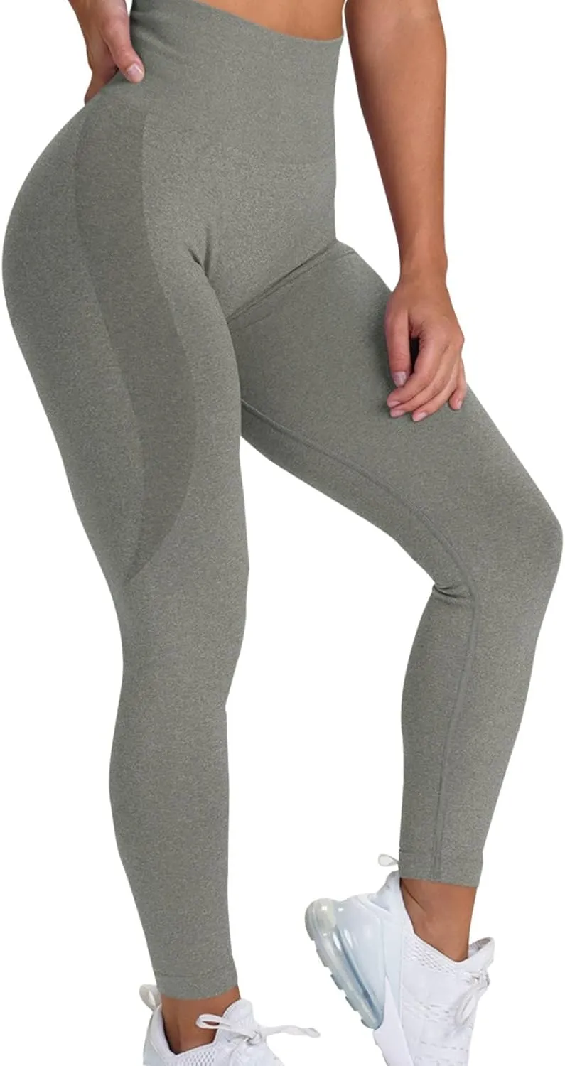 Seamless Leggings for Women Butt-Lifting Elastic High Waist Non See-Through Yoga Pants Tummy Control Gym Workout Tights