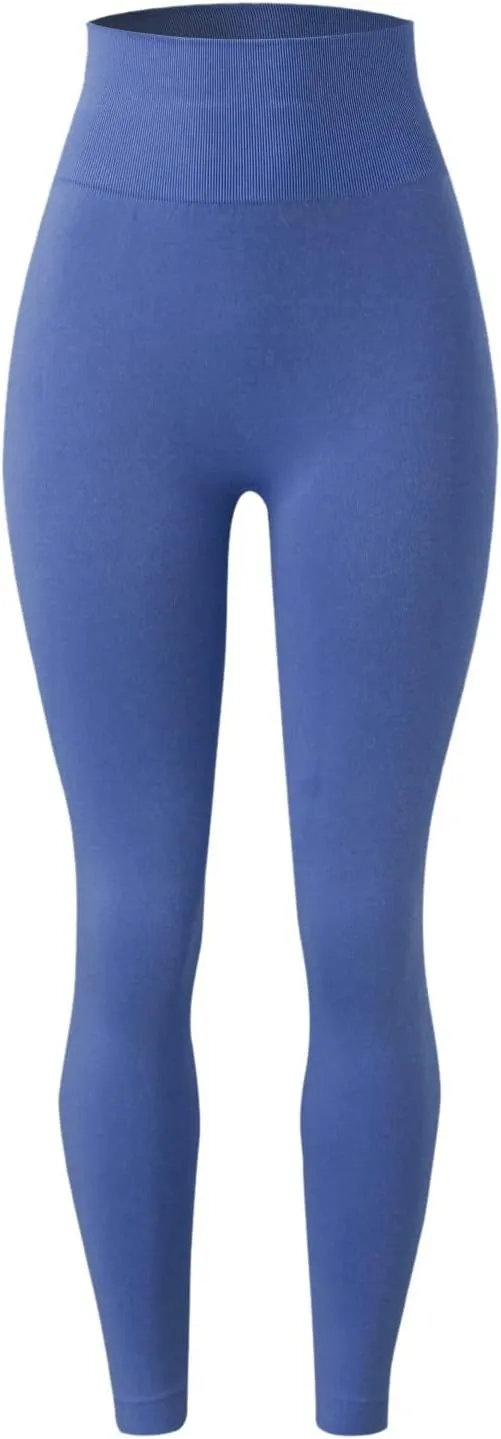 Seamless Leggings for Women Butt-Lifting Elastic High Waist Non See-Through Yoga Pants Tummy Control Gym Workout Tights
