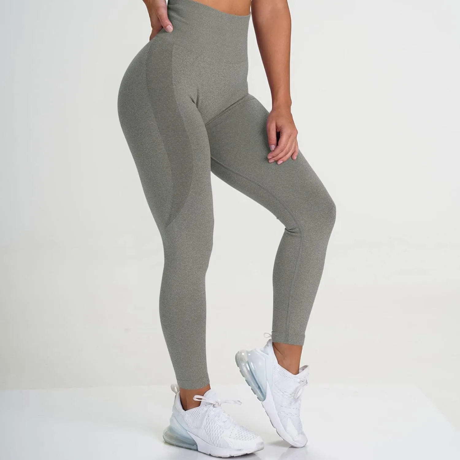 Seamless Leggings for Women Butt-Lifting Elastic High Waist Non See-Through Yoga Pants Tummy Control Gym Workout Tights