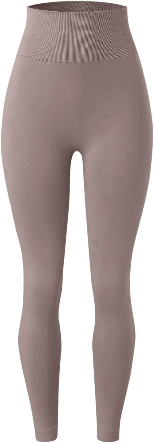 Seamless Leggings for Women Butt-Lifting Elastic High Waist Non See-Through Yoga Pants Tummy Control Gym Workout Tights