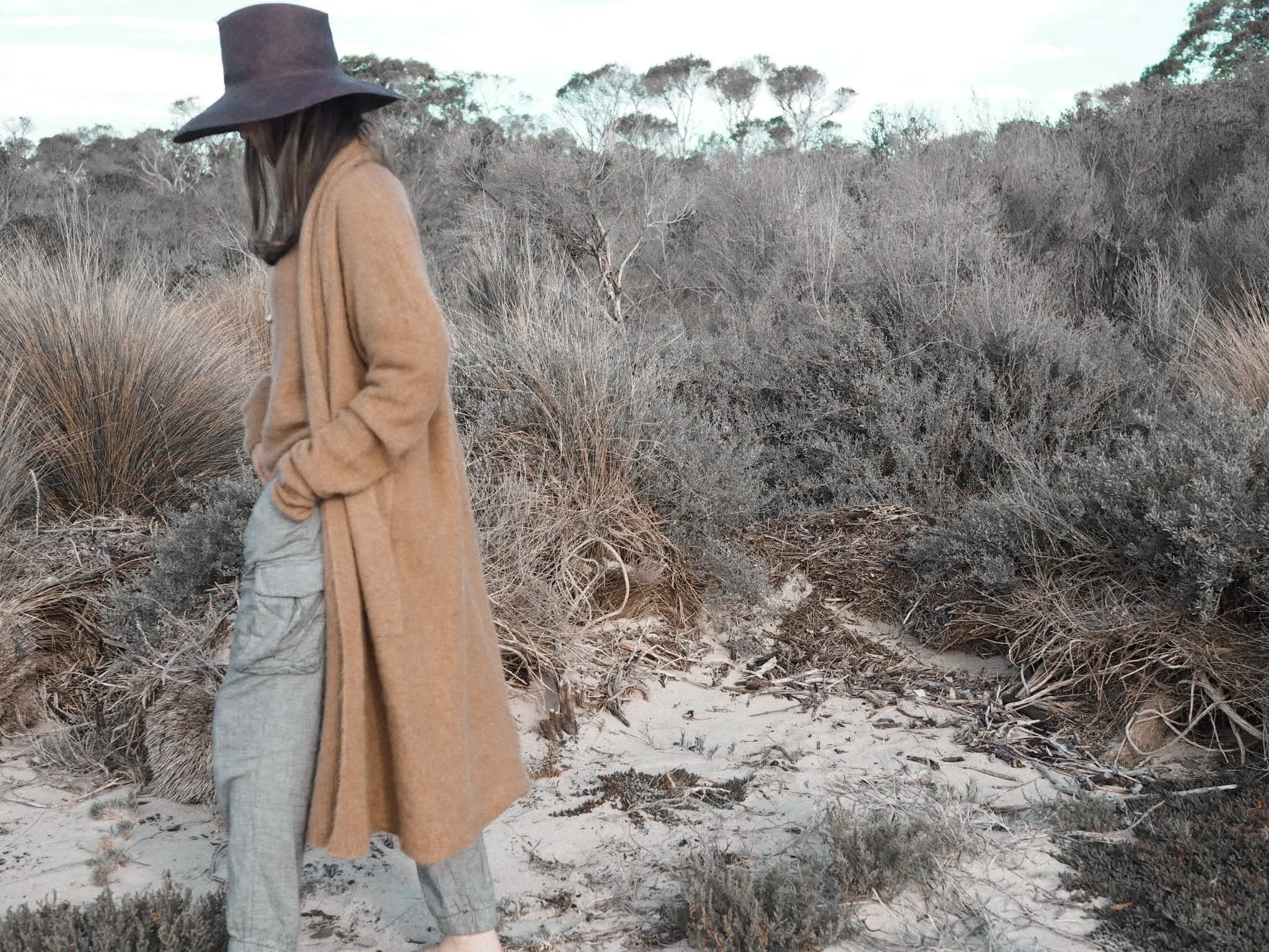 Shawl collar Luxe cardi (Alpaca)- Tan