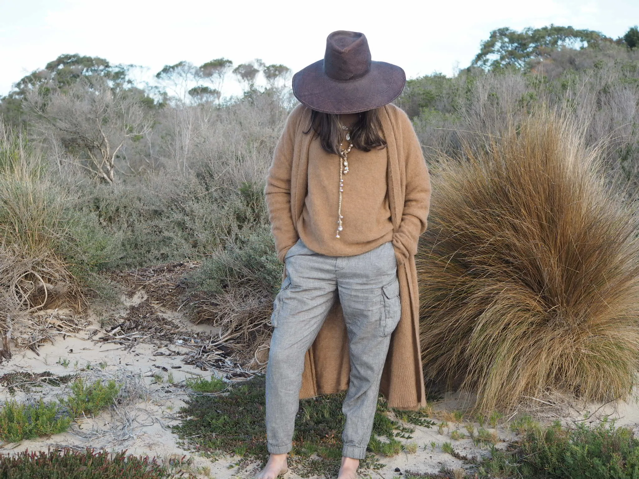 Shawl collar Luxe cardi (Alpaca)- Tan