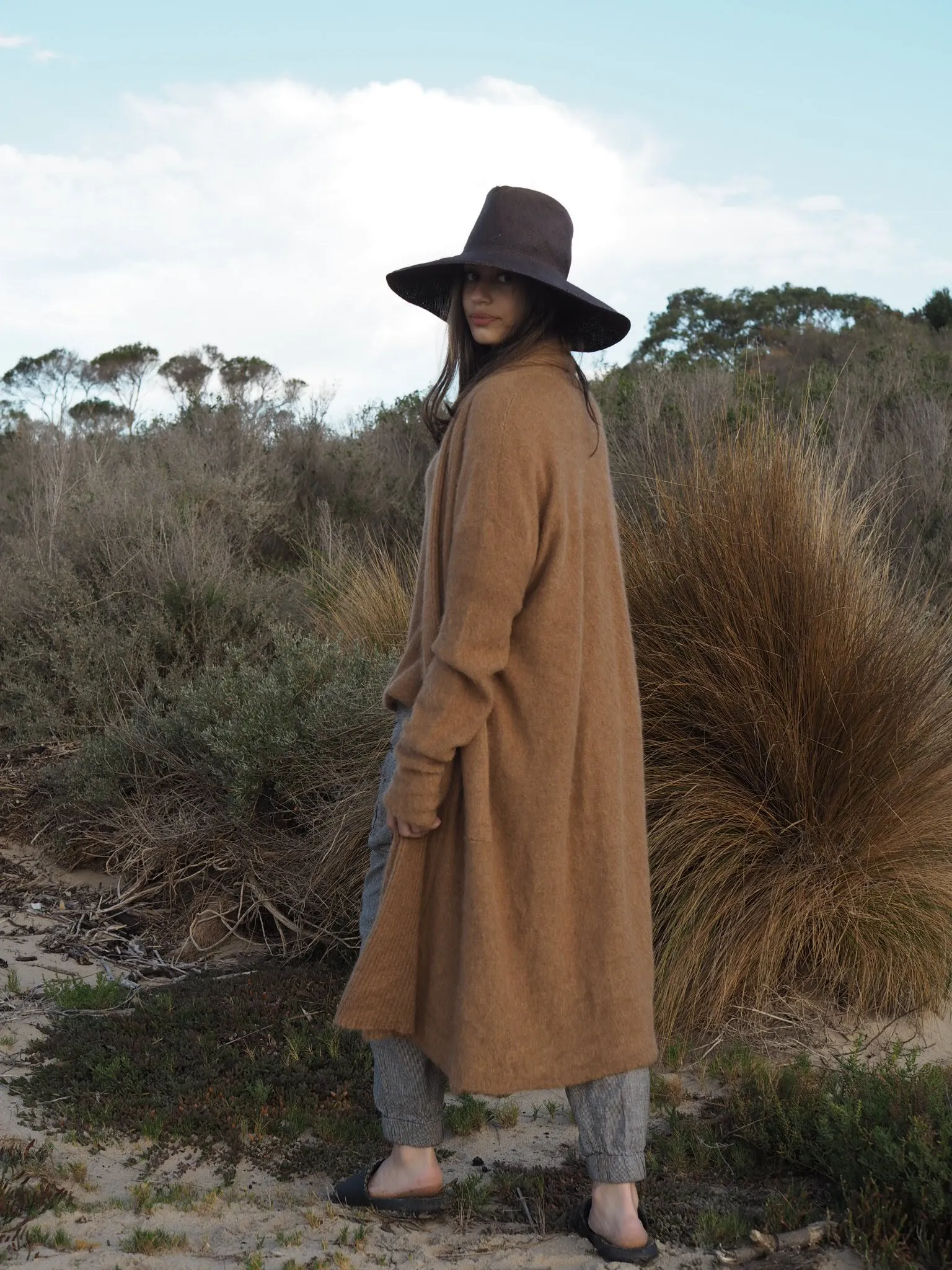 Shawl collar Luxe cardi (Alpaca)- Tan