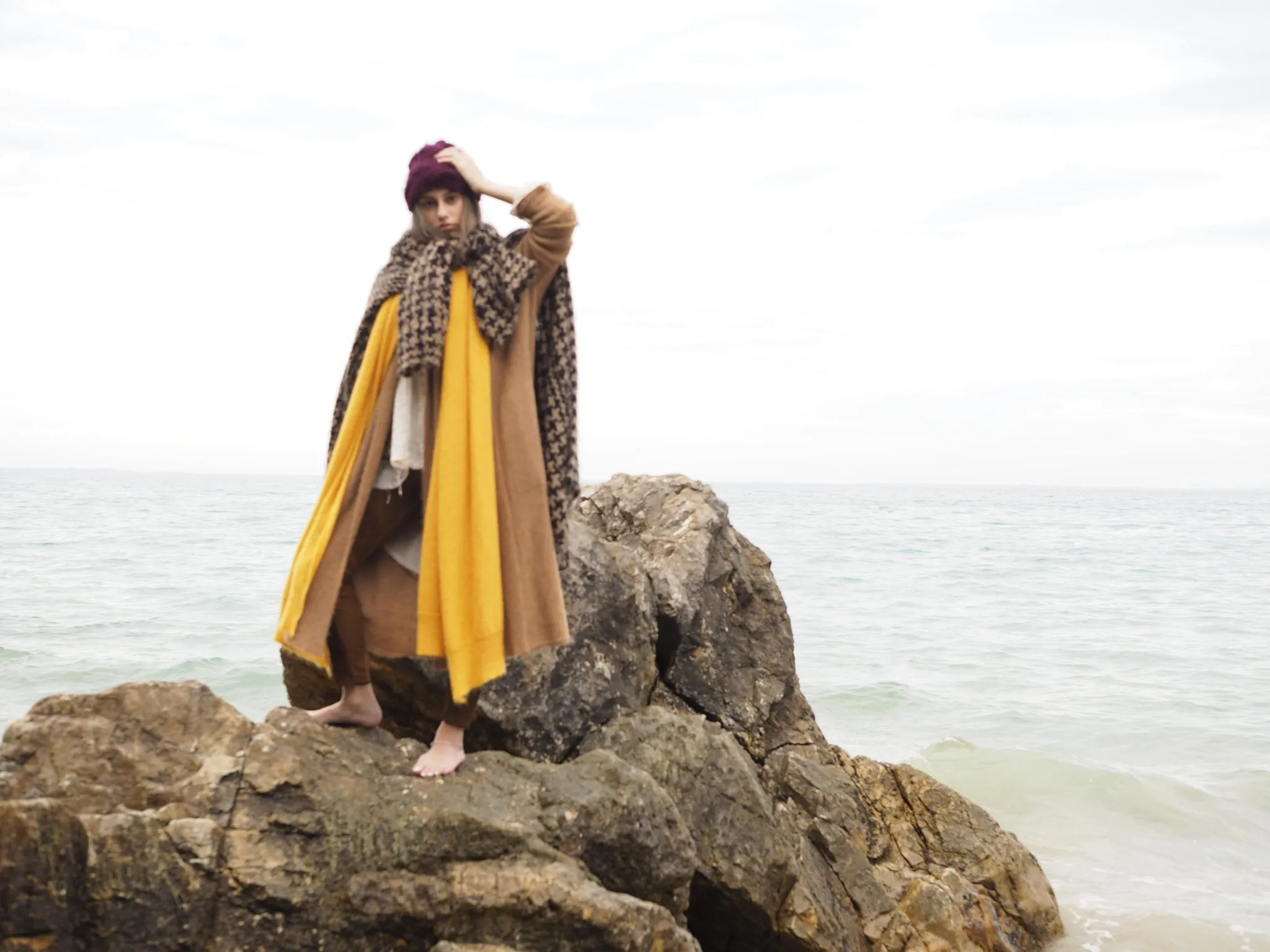 Shawl collar Luxe cardi (Alpaca)- Tan