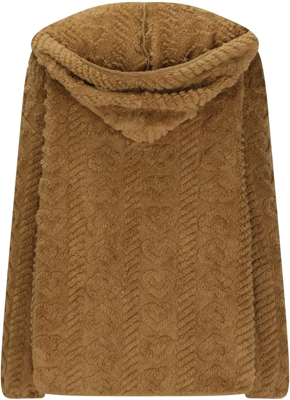 Sherpa Jacket Women Teddy Bear Fleece Jacket Oversized Open Front Hooded Cardigan Fuzzy Sweater Coats with Pockets
