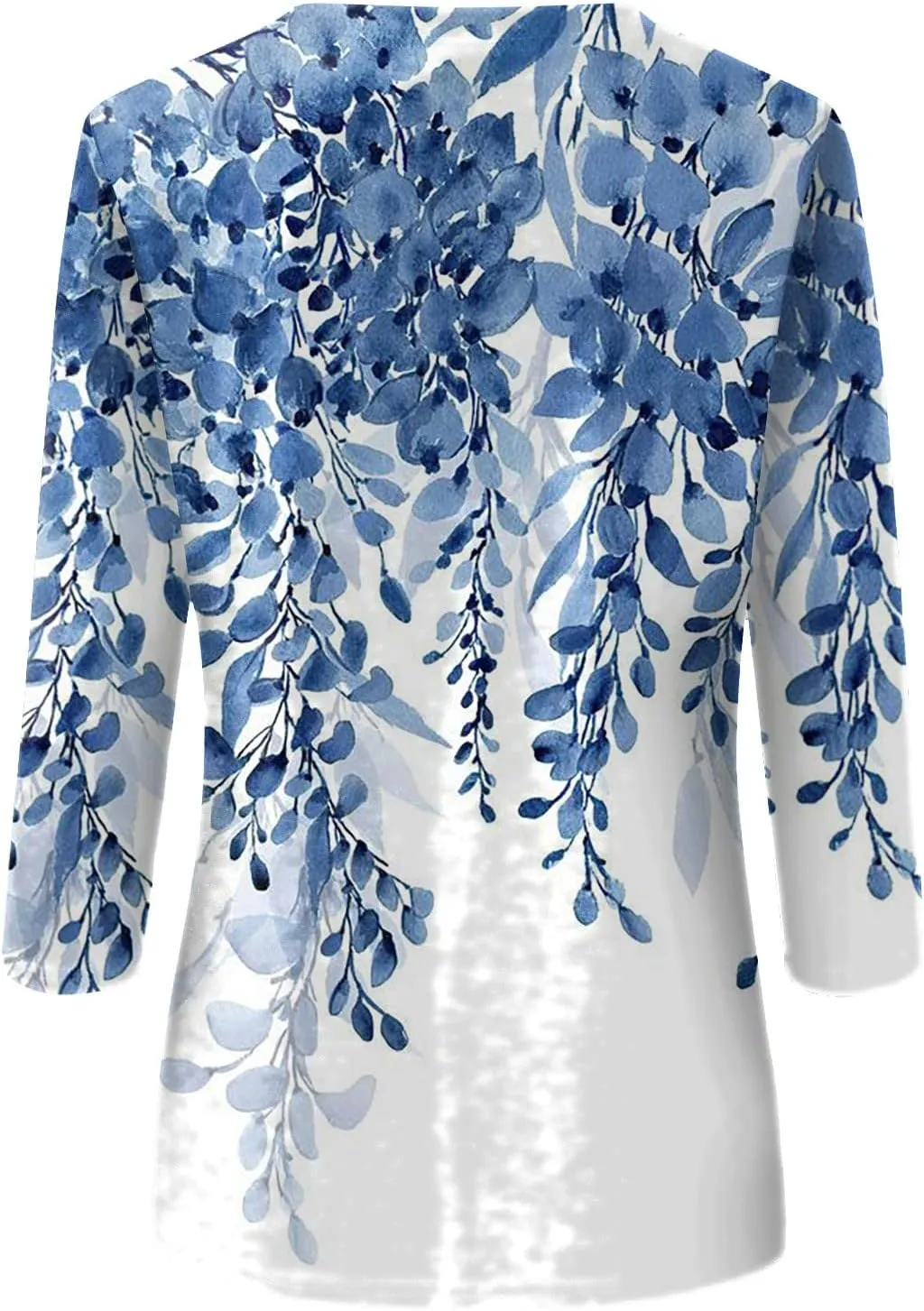 Shirts for Women 3/4 Length Sleeve Crewneck Tops 2024 Fall Casual Loose Fit Printed Tee Cute Basic Blouses for Women