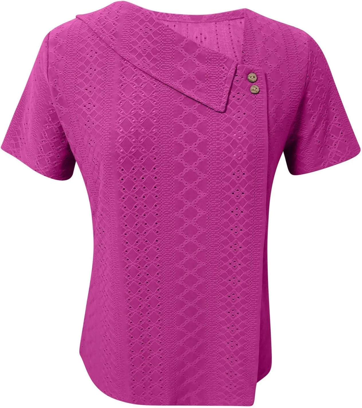 Short Sleeve Blouses for Women Trendy Elegant Dressy Casual Eyelet Shirts Solid Color V Neck Loose Fitted Eyelet Tops