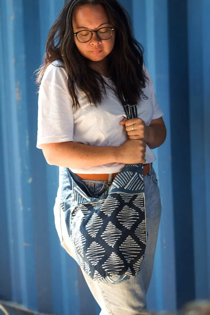 Sling Bag Tribal Cloth Indigo Patchwork