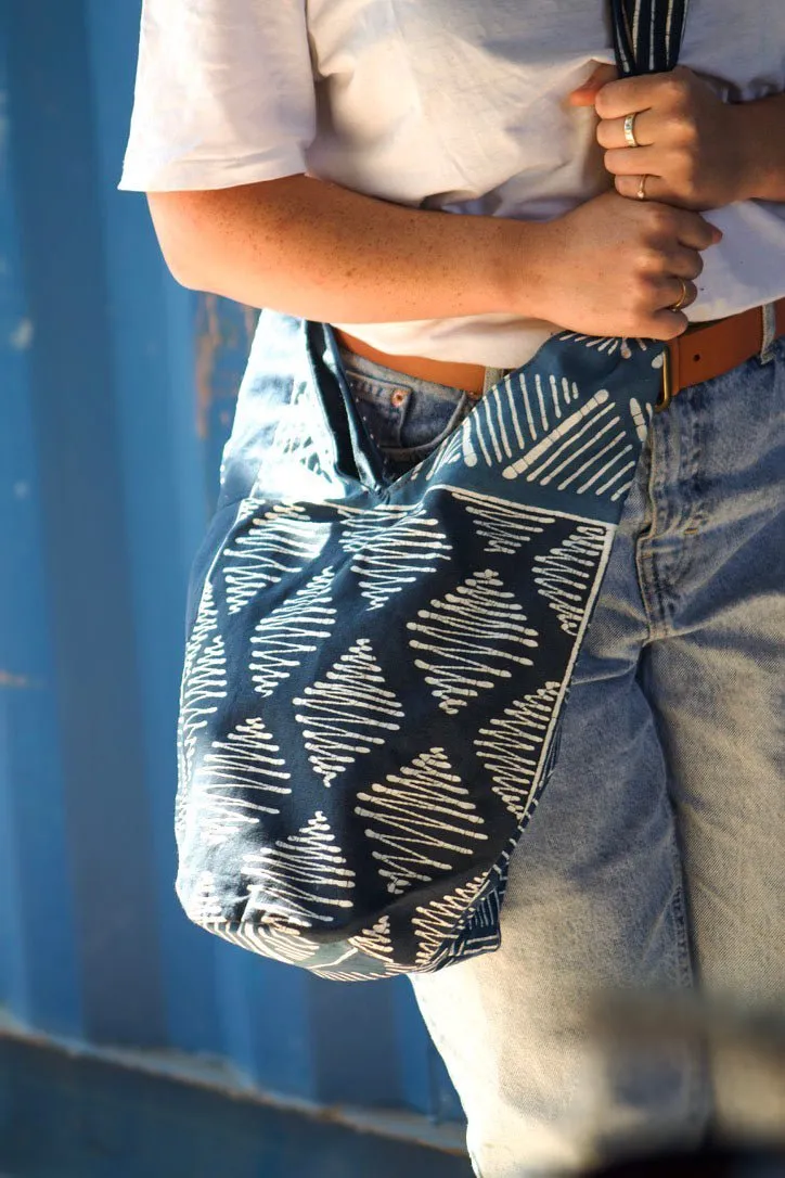 Sling Bag Tribal Cloth Indigo Patchwork