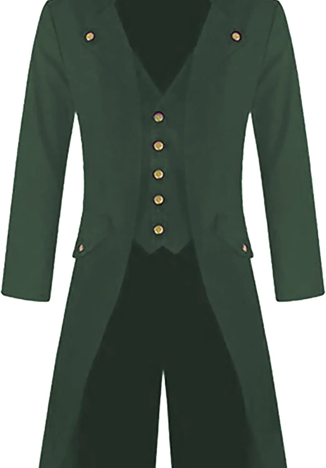 Steampunk Jacket for Men Gothic Tailcoat Single Breasted Trench Coat Medieval Vintage Coat Tuxedo Dinner Jacket