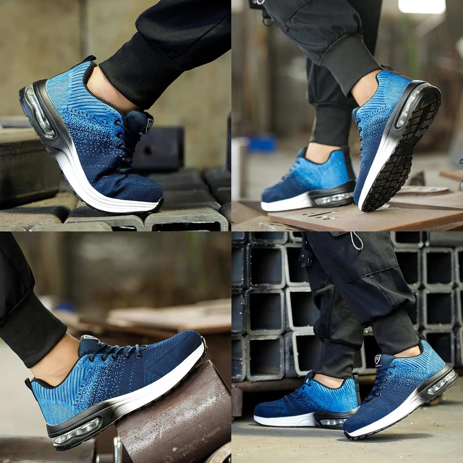Steel Toe Shoes for Men Women Lightweight Comfortable Work Shoes Indestructible Slip Resistant Safety Shoes for Construction