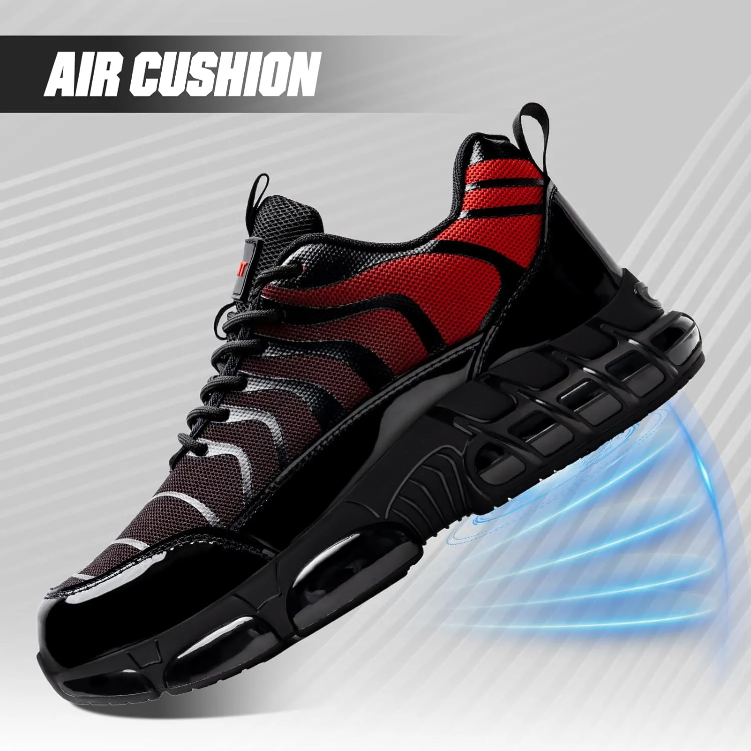 Steel Toe Shoes for Men Women Safety Work Sneakers Indestructible Comfortable Lightweight Breathable Construction Sneakers Anti Smashing Puncture Proof Air Cushion