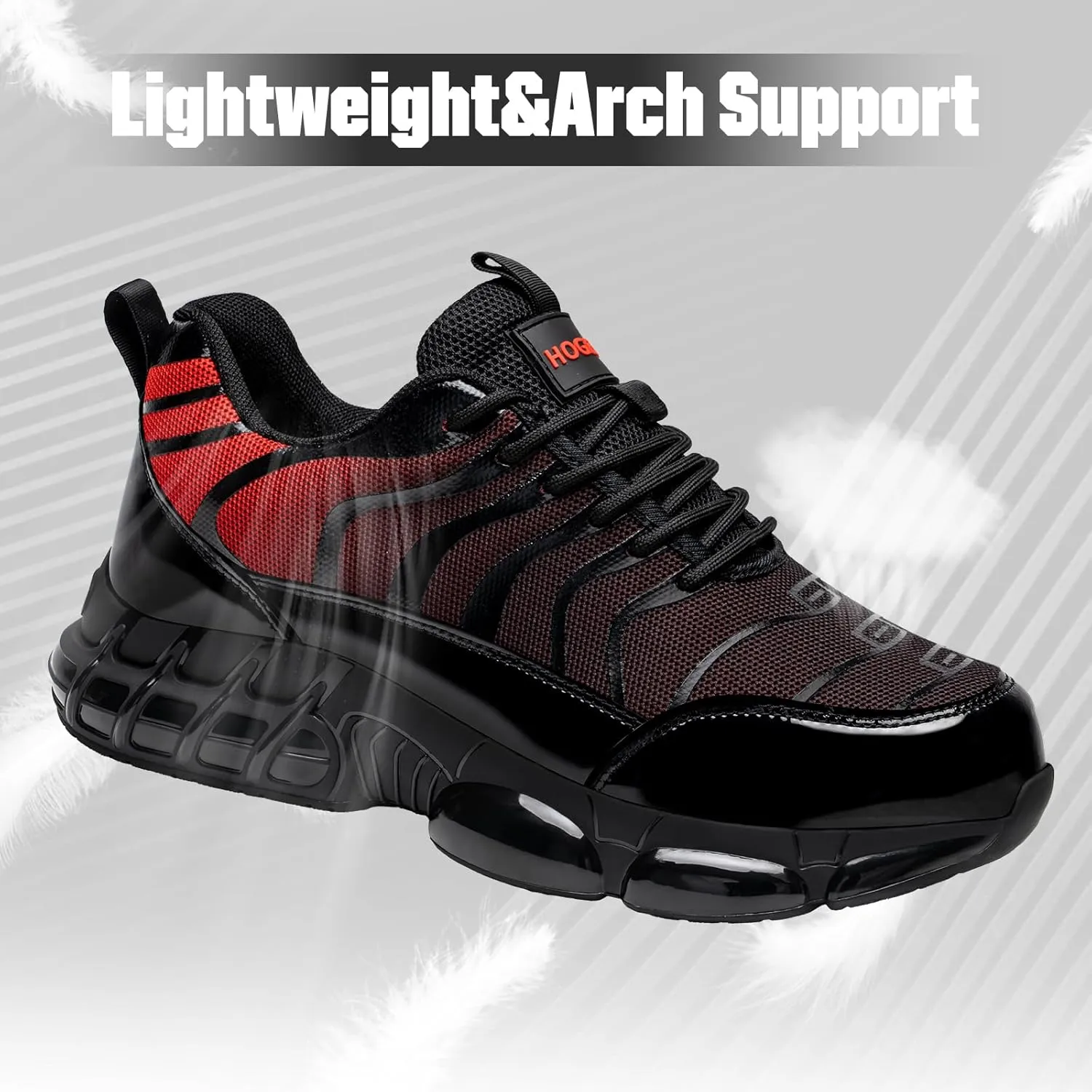 Steel Toe Shoes for Men Women Safety Work Sneakers Indestructible Comfortable Lightweight Breathable Construction Sneakers Anti Smashing Puncture Proof Air Cushion