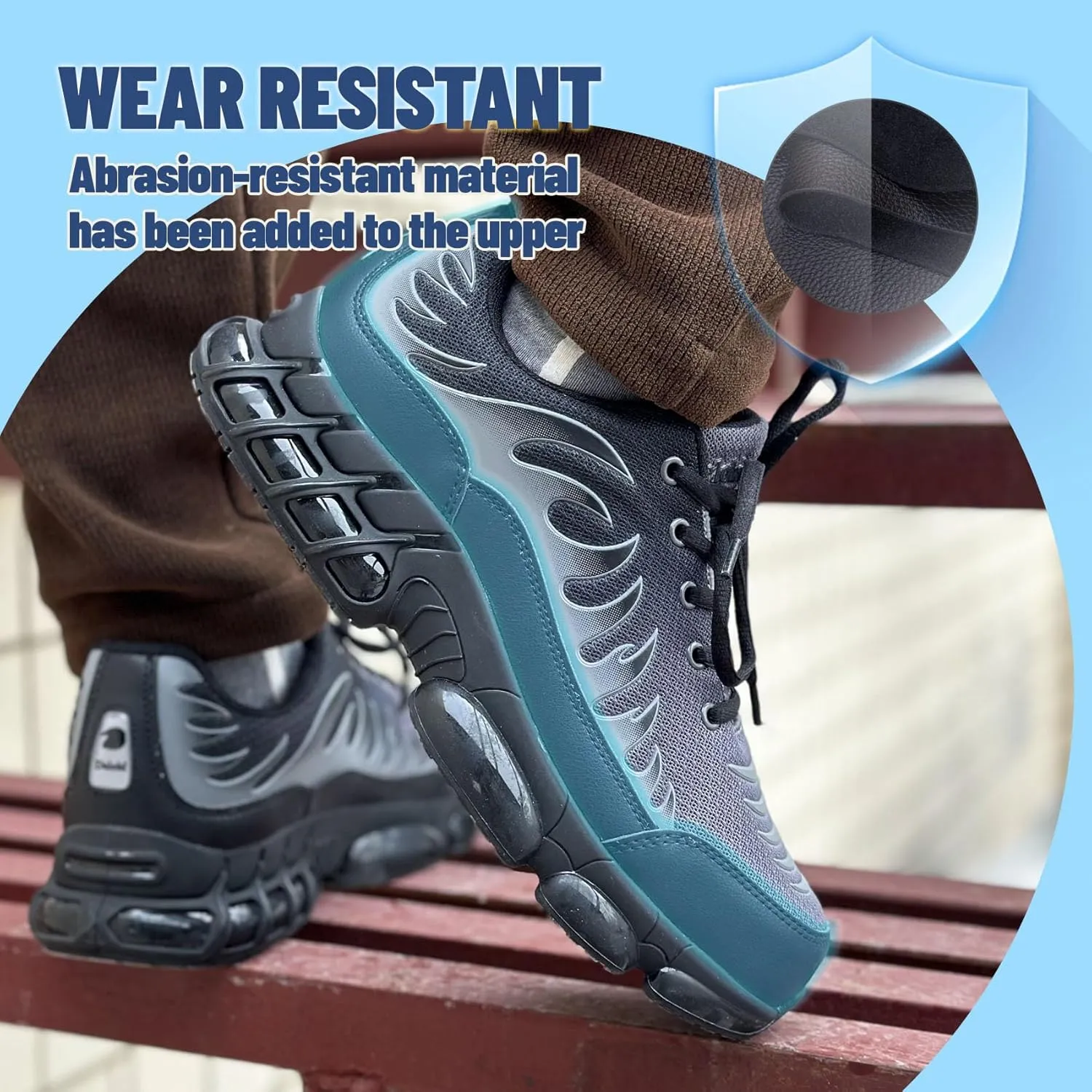 Steel Toe Shoes for Women Comfortable Non Slip Safety Work Shoes Air Cushion Sneakers Indestructible Industrial Construction Footwear