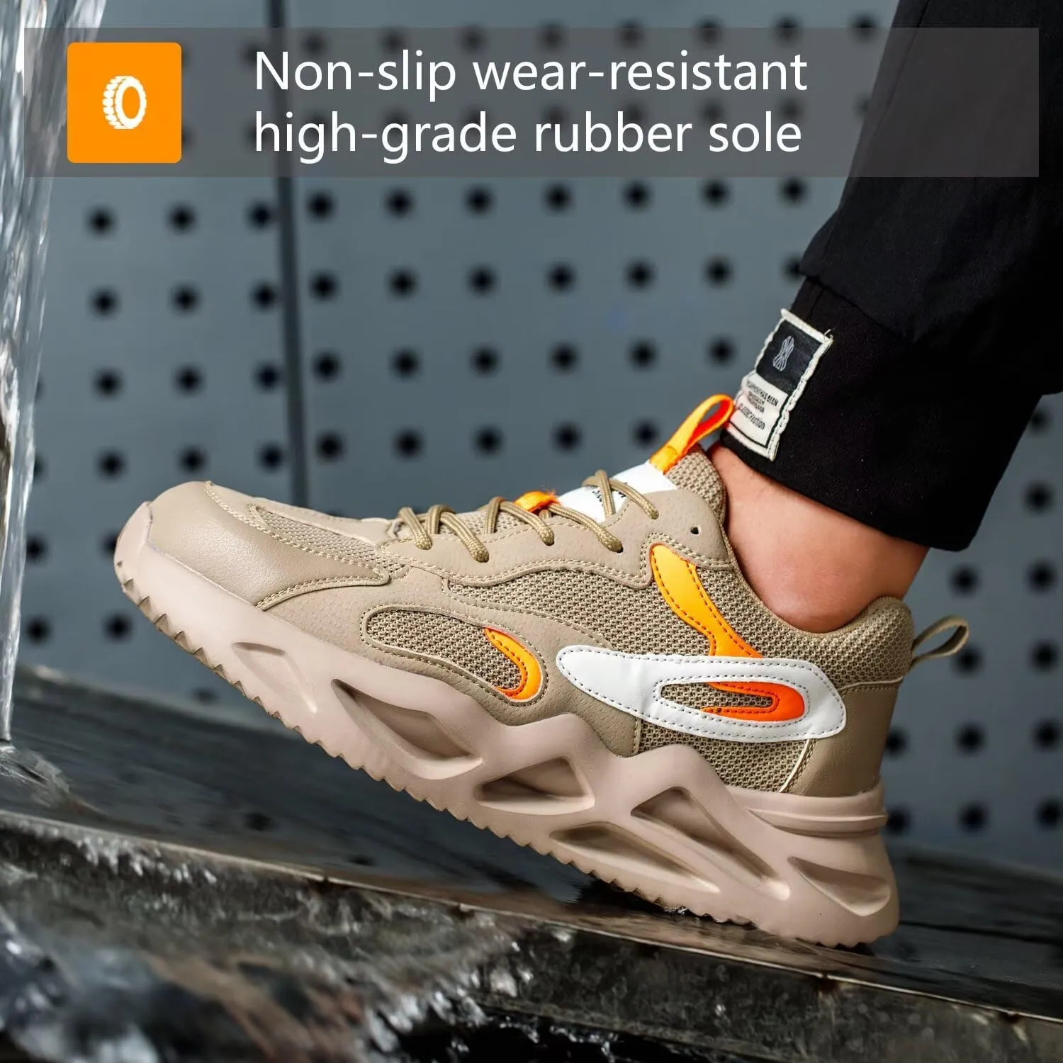 Steel Toe Shoes for Women Men Wide fit Indestructible Work Sneakers Safety Shoes Lightweight Slip Resistant Puncture Proof Composite Toe Shoe