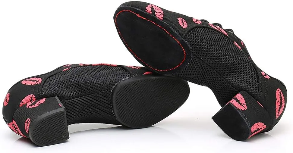 SWDZM Men&Women Ballroom Dance Shoes Lace-up Closed Toe Latin Modern Performance Dance Practice Teaching Shoes,Model KCNJ