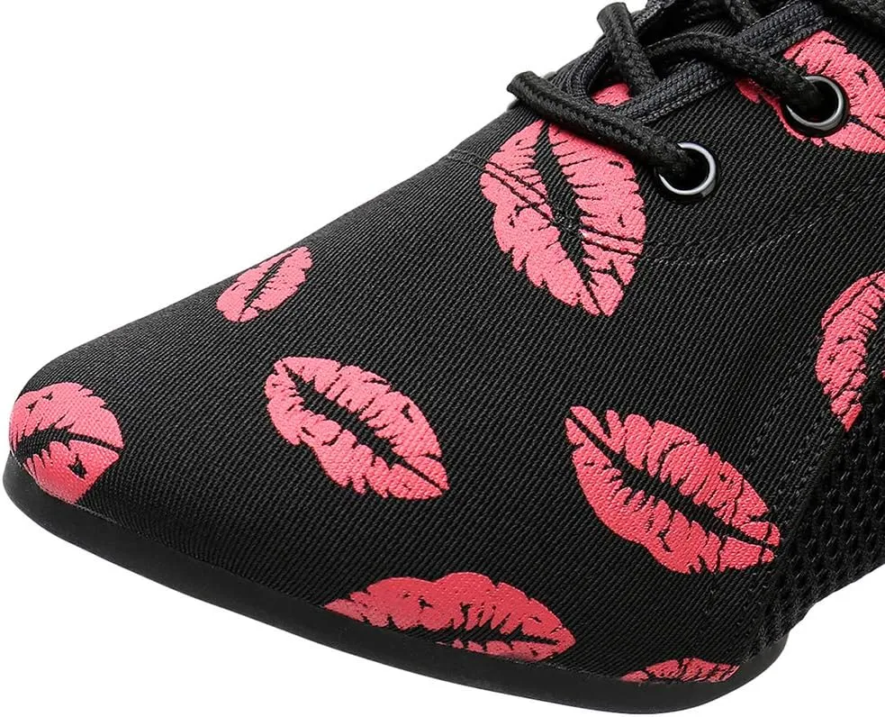 SWDZM Men&Women Ballroom Dance Shoes Lace-up Closed Toe Latin Modern Performance Dance Practice Teaching Shoes,Model KCNJ