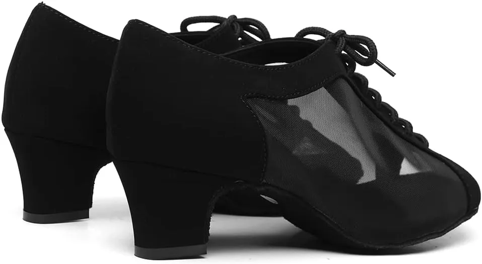 SWDZM Women Ballroom Dance Shoes Salsa Latin Practice Shoes Lace-up Teaching Dance Shoes,Model YCL504