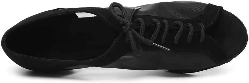 SWDZM Women Ballroom Dance Shoes Salsa Latin Practice Shoes Lace-up Teaching Dance Shoes,Model YCL504