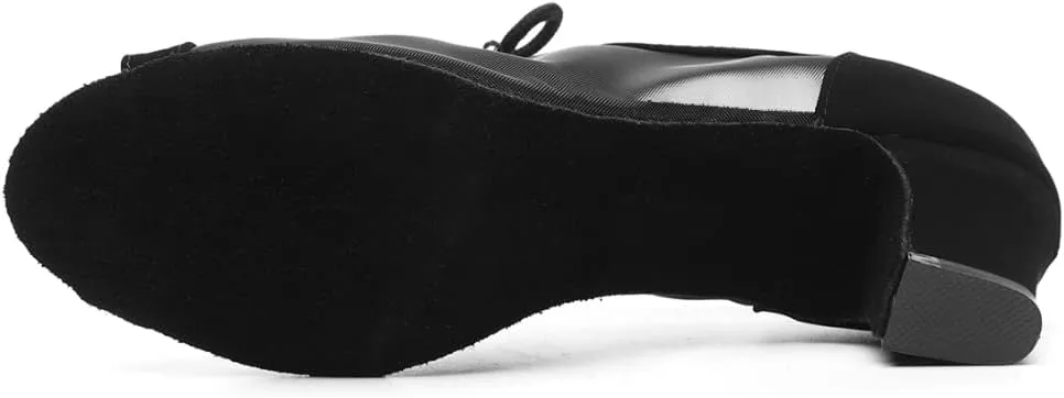 SWDZM Women Ballroom Dance Shoes Salsa Latin Practice Shoes Lace-up Teaching Dance Shoes,Model YCL504