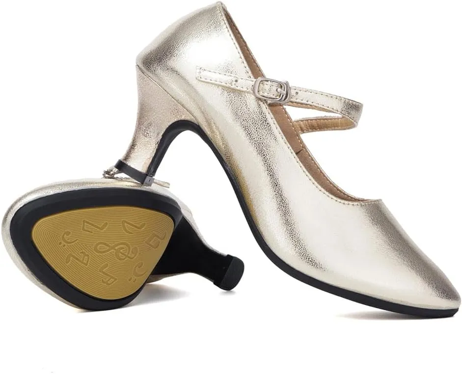 SWDZM Womens Ballroom Dance Shoes Closed Toe Latin Salsa Character Tango Practice Dancing Shoes