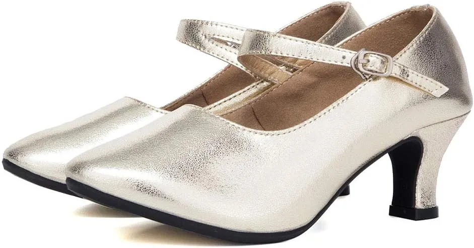 SWDZM Womens Ballroom Dance Shoes Closed Toe Latin Salsa Character Tango Practice Dancing Shoes