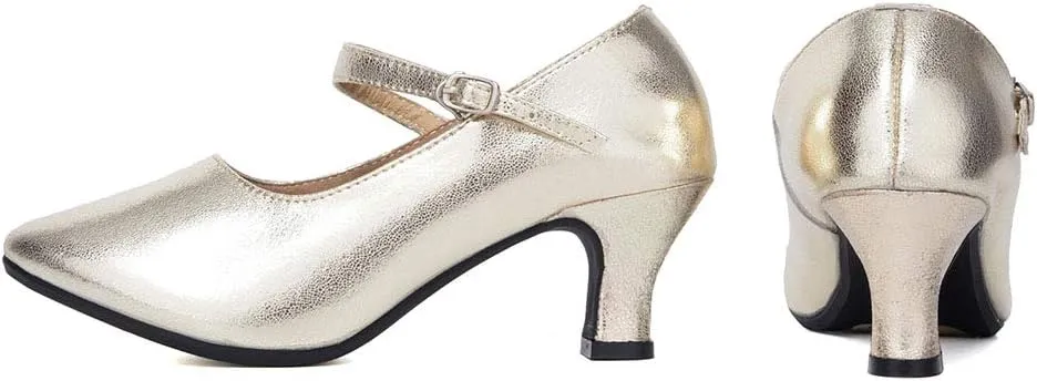 SWDZM Womens Ballroom Dance Shoes Closed Toe Latin Salsa Character Tango Practice Dancing Shoes