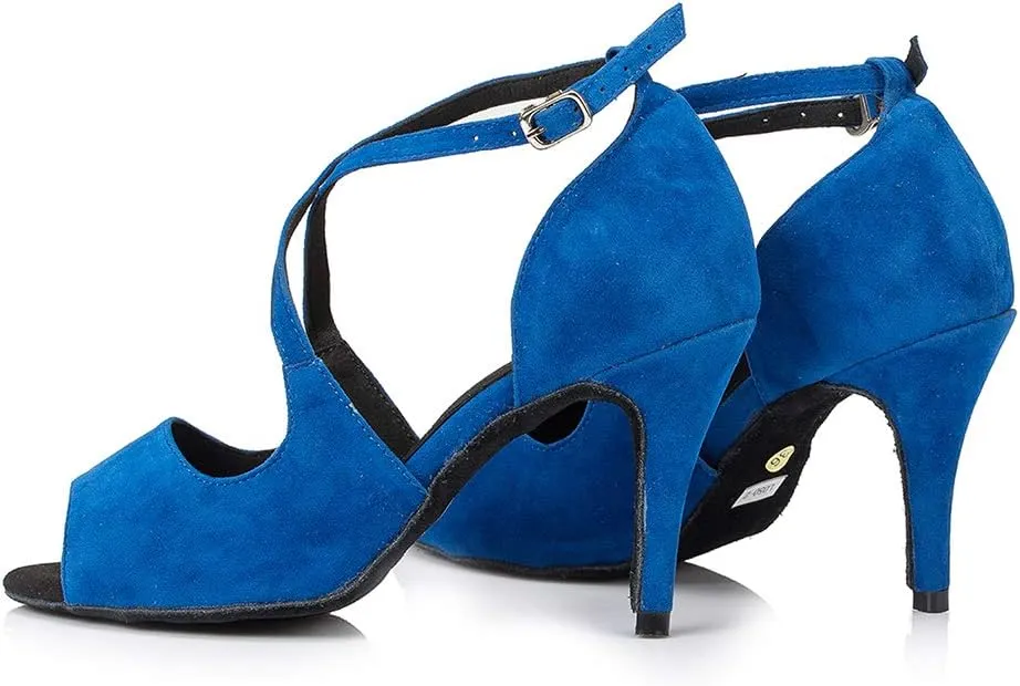 SWDZM Women's Standard Latin Dance Shoes Salsa Ballroom Wedding Performance Dancing Shoes Peep toe Model-L008