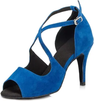 SWDZM Women's Standard Latin Dance Shoes Salsa Ballroom Wedding Performance Dancing Shoes Peep toe Model-L008
