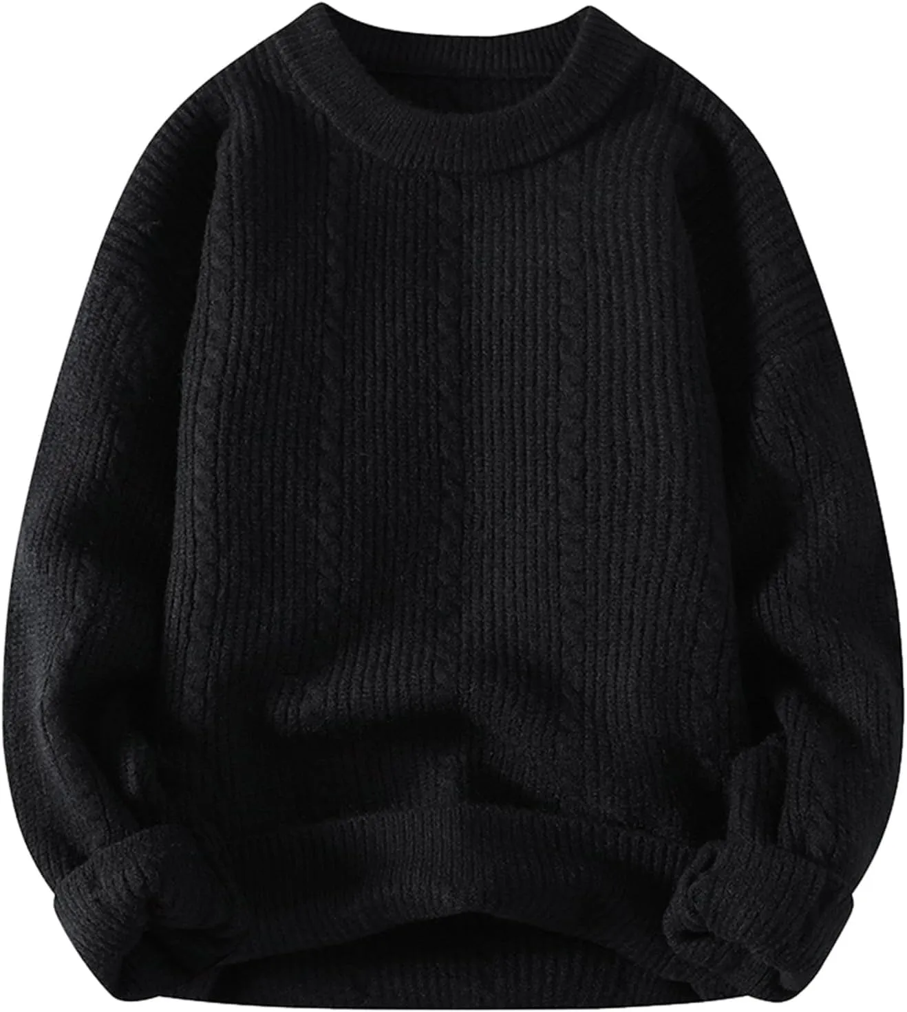 Sweaters for Men, Men's Crewneck Sweater Soft Casual Sweaters for Men Solid Color Classic Pullover Sweaters Sweatshirt