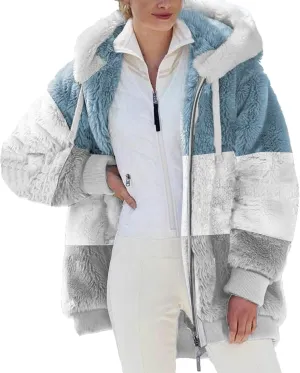 TARIENDY Fleece Jacket Women Trendy 2025 Sherpa Lined Hoodies Zip Up Warm Coats Oversized Winter Casual Cozy Cardigans