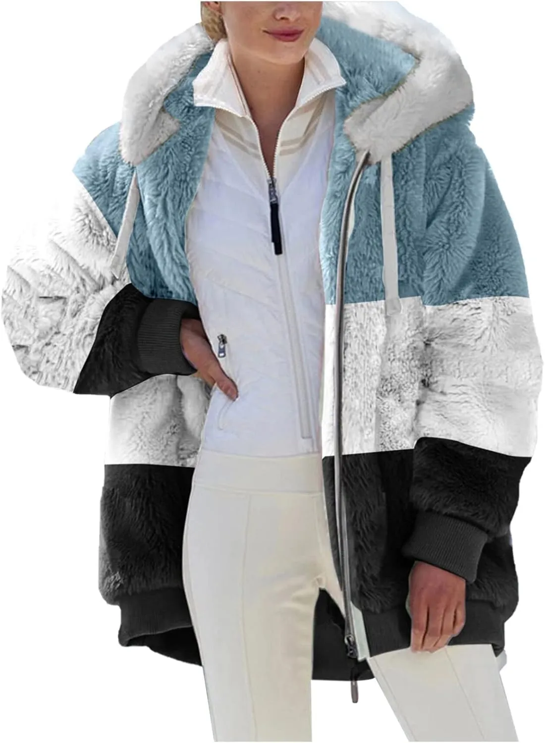 TARIENDY Fleece Jacket Women Trendy 2025 Sherpa Lined Hoodies Zip Up Warm Coats Oversized Winter Casual Cozy Cardigans