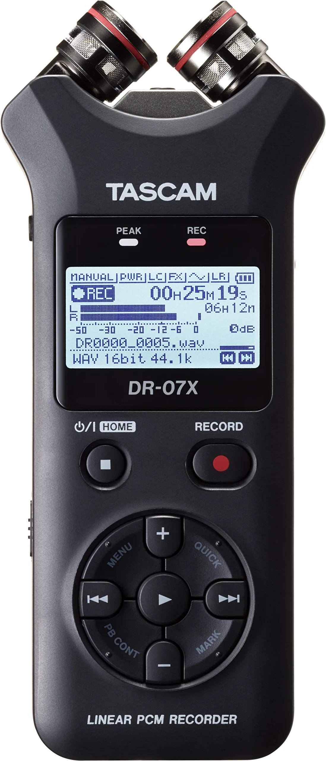 Tascam DR-07X 2-Track Portable Audio Recorder with Onboard Adjustable Stereo Microphone (DR-07X)