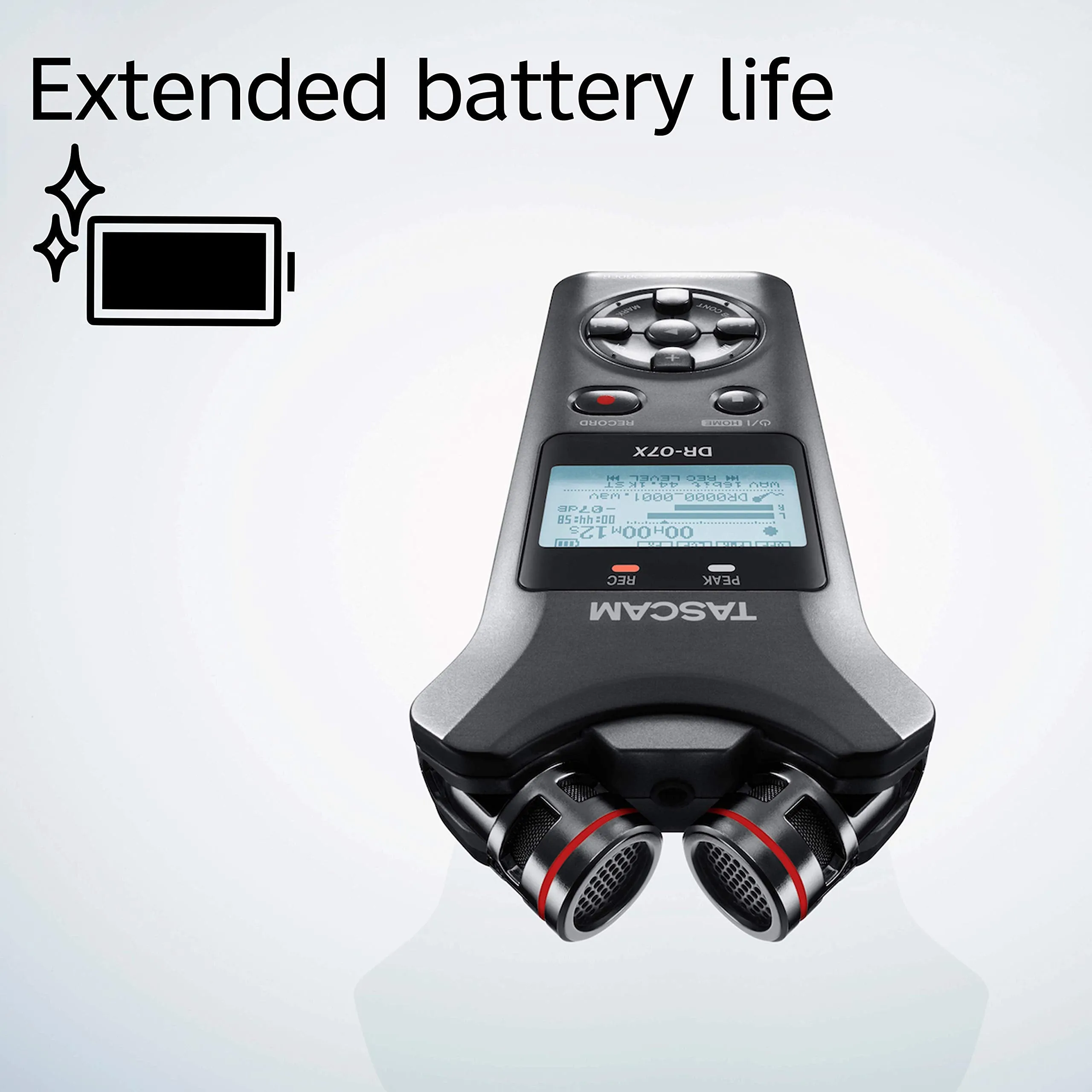 Tascam DR-07X 2-Track Portable Audio Recorder with Onboard Adjustable Stereo Microphone (DR-07X)