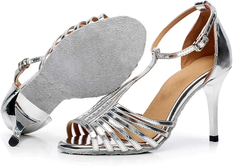 TINRYMX Latin Dance Shoes for Women Salsa Performance Dancing Shoes High Heel,Model QJW-6216