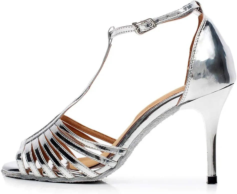 TINRYMX Latin Dance Shoes for Women Salsa Performance Dancing Shoes High Heel,Model QJW-6216