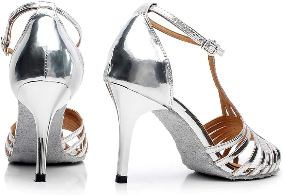 TINRYMX Latin Dance Shoes for Women Salsa Performance Dancing Shoes High Heel,Model QJW-6216