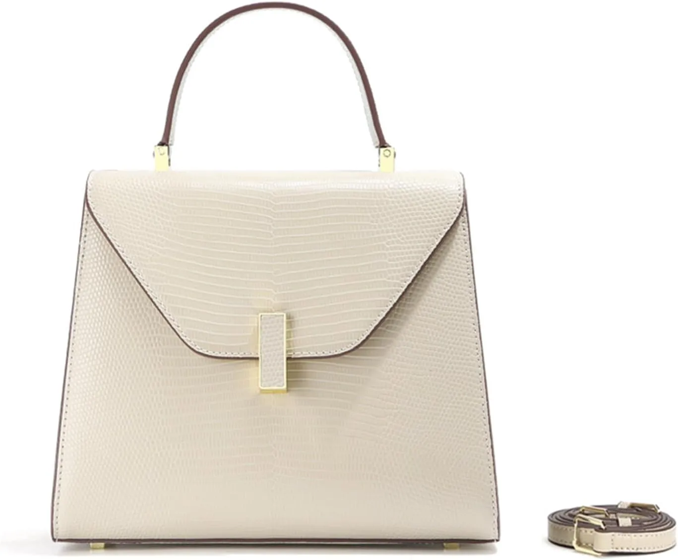 Top Handle Bags for Women, Leather Satchel Purses Handbags Ladies Tote Bag with Shoulder Strap (Beige)