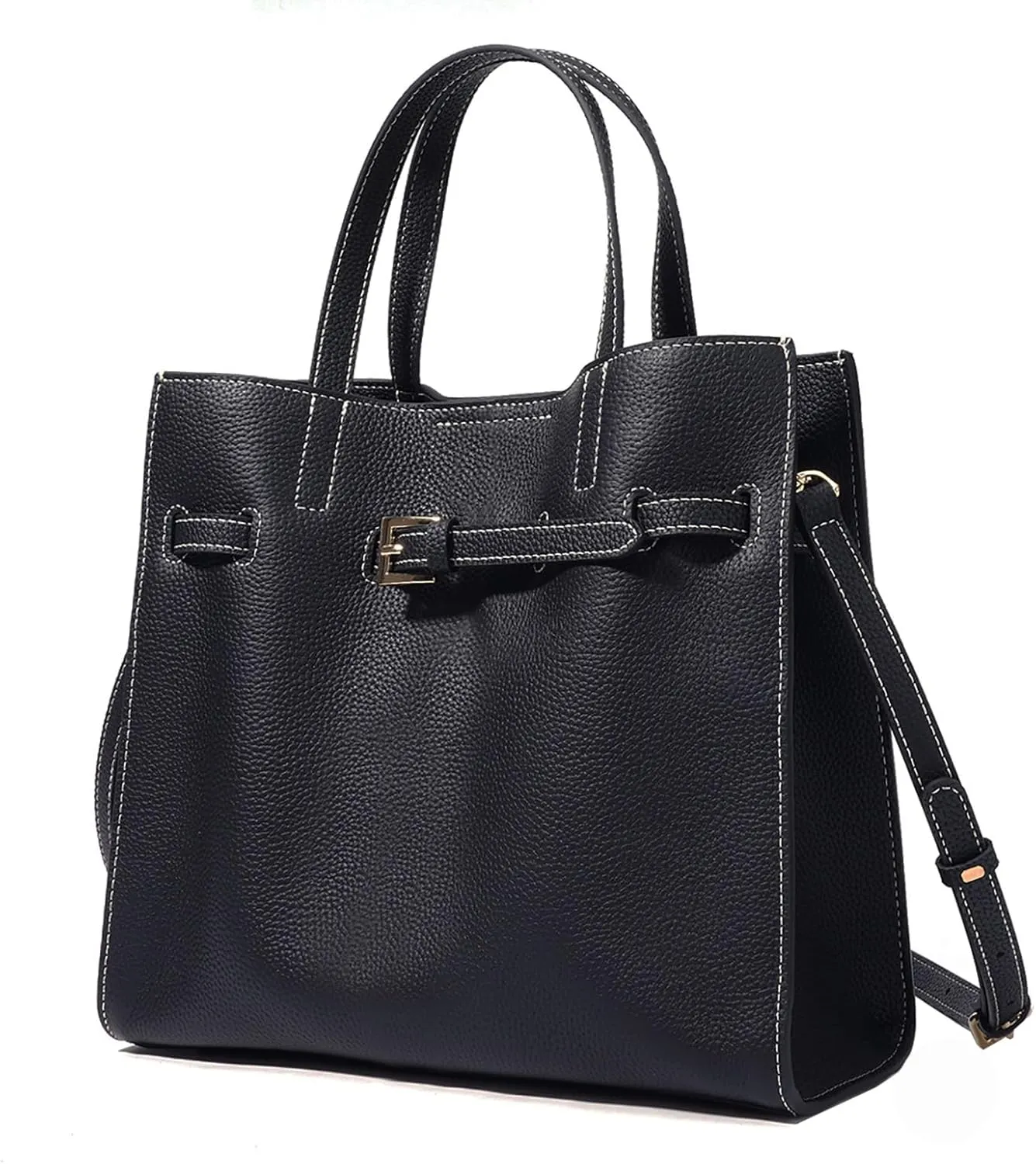 Tote Bag Genuine Leather Medium Handbag Purse for Women Work Tote Real Leather Satchel Bag Top-Handle Bags