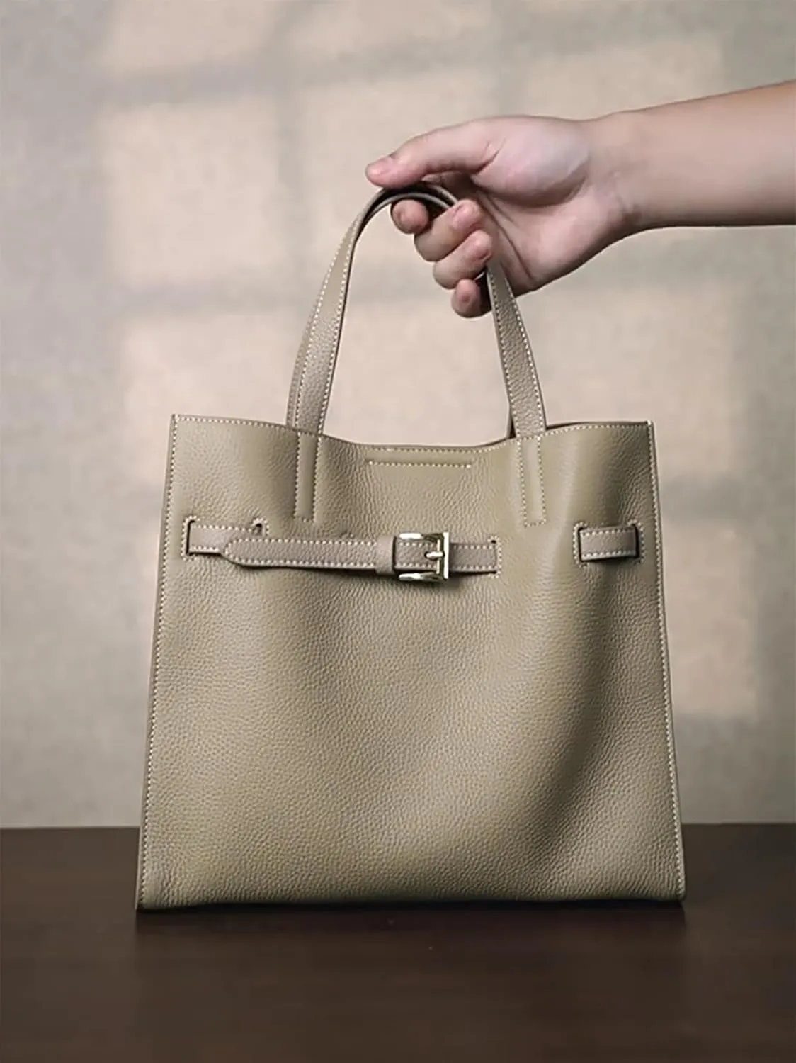 Tote Bag Genuine Leather Medium Handbag Purse for Women Work Tote Real Leather Satchel Bag Top-Handle Bags