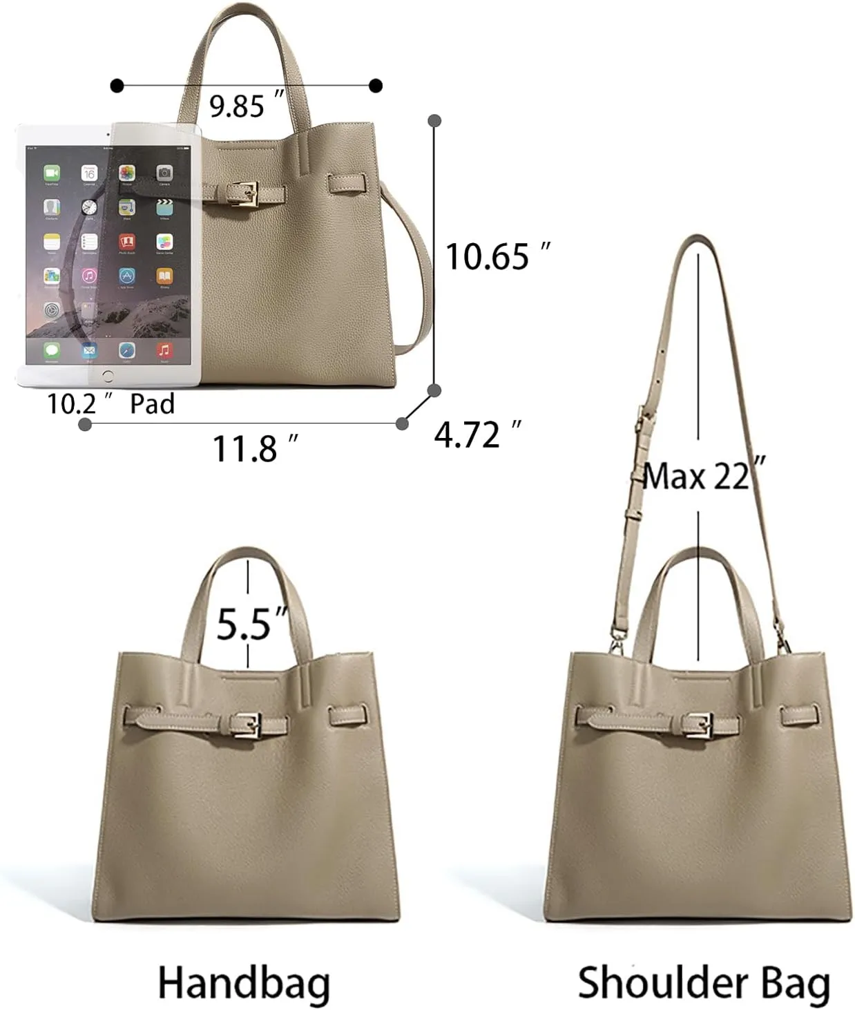 Tote Bag Genuine Leather Medium Handbag Purse for Women Work Tote Real Leather Satchel Bag Top-Handle Bags