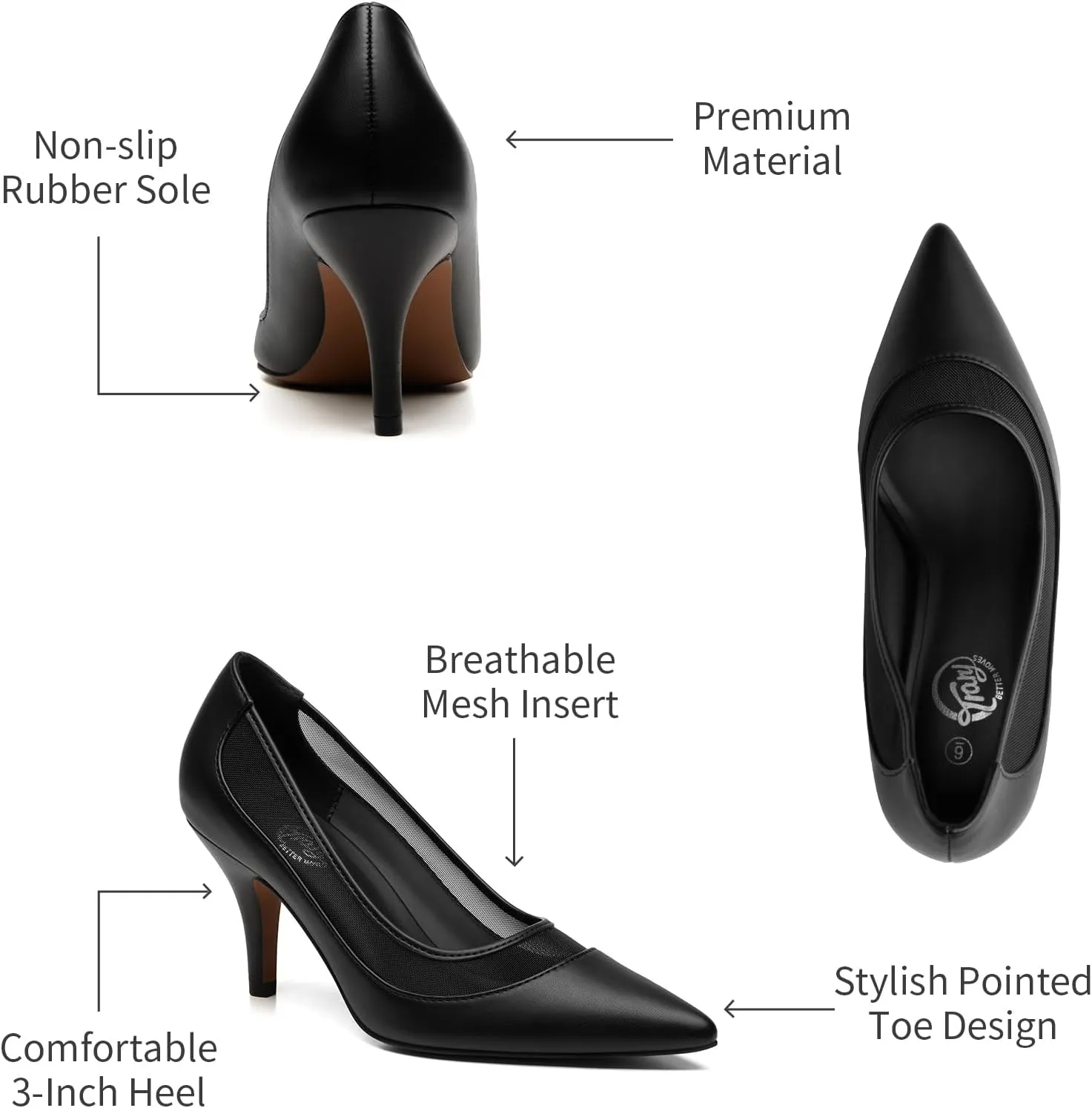 Trary Women??s Slingback Pumps, Black Heels Gold Heels Nude Pink Red Heels, Pointed Toe High Heels for Women Sexy Stiletto Heels Buckle Ankle Strap Closed Toe Pumps Office Party Prom Dress Shoes