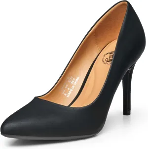 Trary Women??s Slingback Pumps, Black Heels Gold Heels Nude Pink Red Heels, Pointed Toe High Heels for Women Sexy Stiletto Heels Buckle Ankle Strap Closed Toe Pumps Office Party Prom Dress Shoes