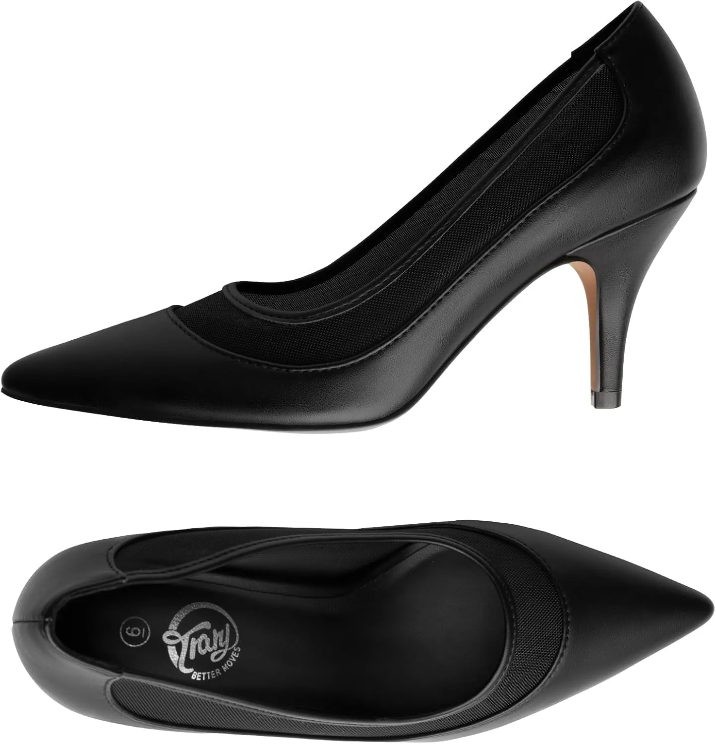 Trary Women??s Slingback Pumps, Black Heels Gold Heels Nude Pink Red Heels, Pointed Toe High Heels for Women Sexy Stiletto Heels Buckle Ankle Strap Closed Toe Pumps Office Party Prom Dress Shoes