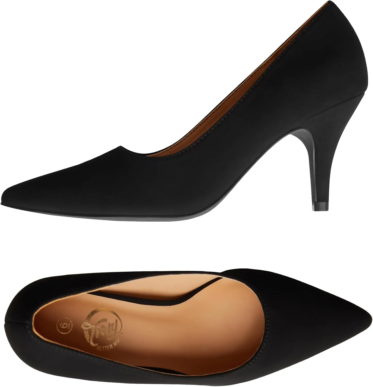 Trary Women??s Slingback Pumps, Black Heels Gold Heels Nude Pink Red Heels, Pointed Toe High Heels for Women Sexy Stiletto Heels Buckle Ankle Strap Closed Toe Pumps Office Party Prom Dress Shoes