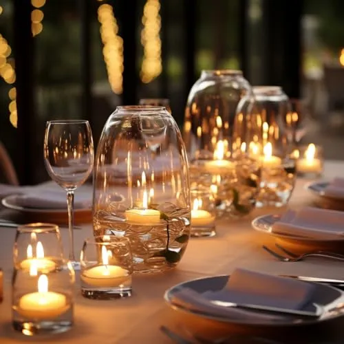 TRIRITE 24pcs White Floating Candles for Centerpieces, 2inch Unscented Floating Candles 5-6 Hours Long Burning, Floating Water Candles for Weddings Vases Baby Shower (2in,24pcs)