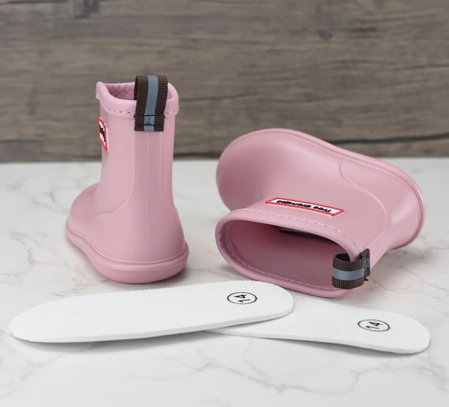 TRIWORIAE-Kids Toddler Rubber Rain Shoes PVC Waterproof Rain Boot Non-Slip Wellington Boots for Children Boys/Girls