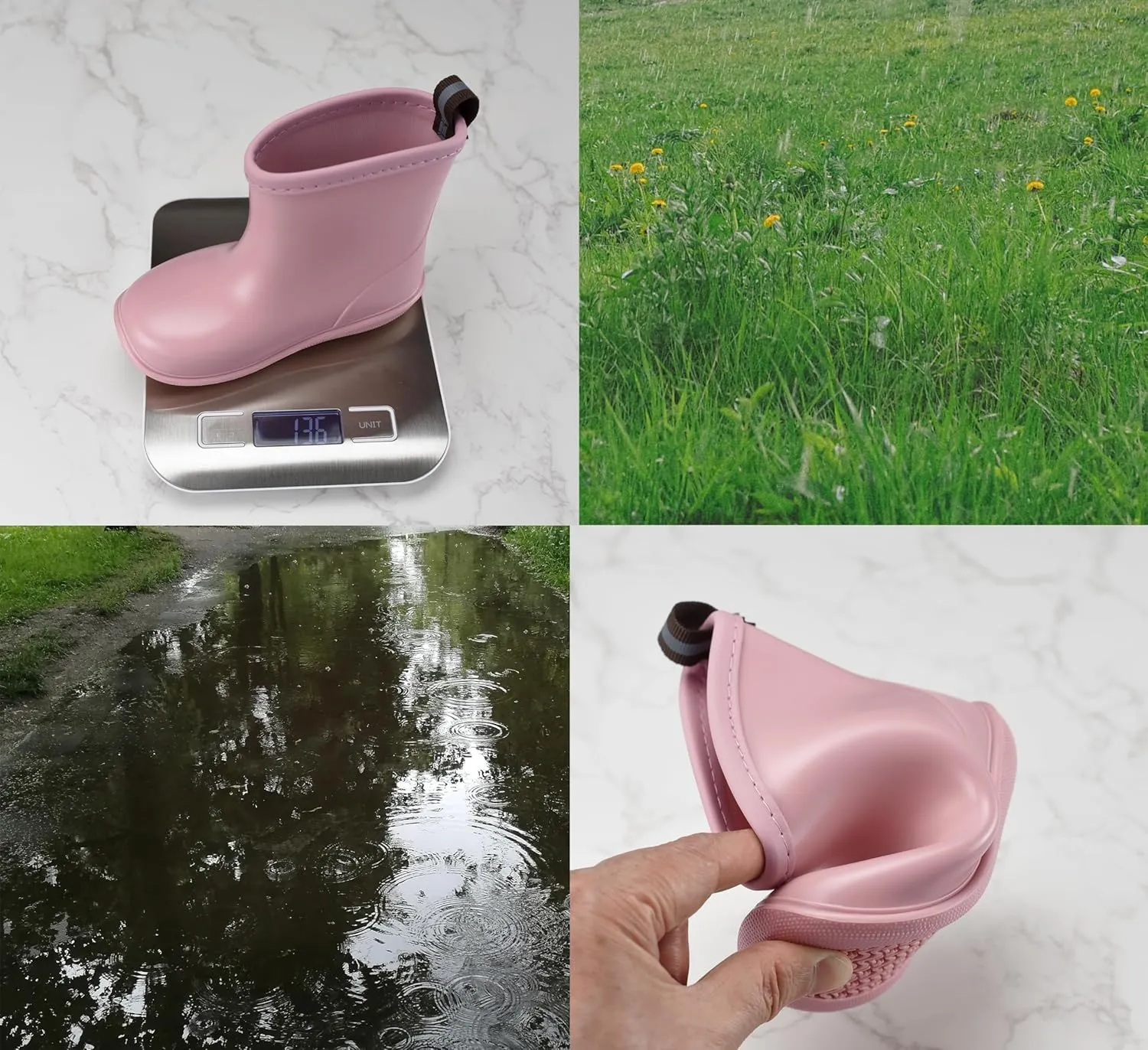 TRIWORIAE-Kids Toddler Rubber Rain Shoes PVC Waterproof Rain Boot Non-Slip Wellington Boots for Children Boys/Girls