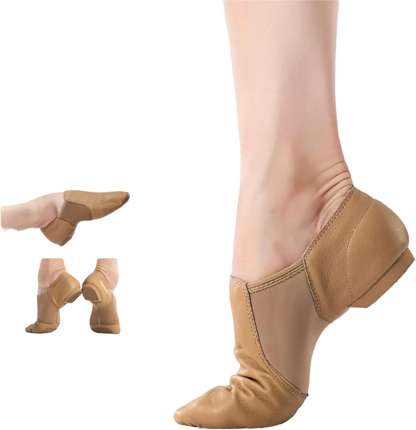 TW Leather Upper Slip on Jazz Shoes for Girls