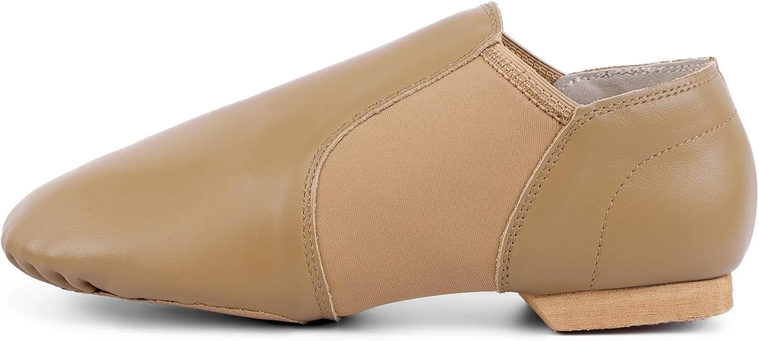 Unisex Jazz Shoe Leather Upper Women and Men's Slip-on Dance Shoes